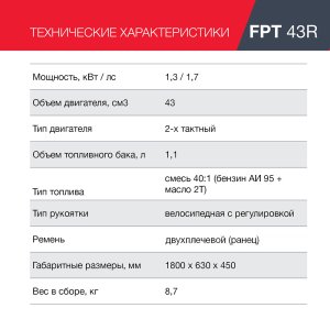 Бензиновый триммер FUBAG FPT 43R в Челябинске фото
