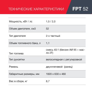 Бензиновый триммер FUBAG FPT 52 в Челябинске фото