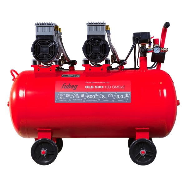 Компрессор воздушный безмасляный малошумный FUBAG OLS 500/100 CM2х2 + Набор пневмоинструмента (5 предметов) в ПОДАРОК в Челябинске фото