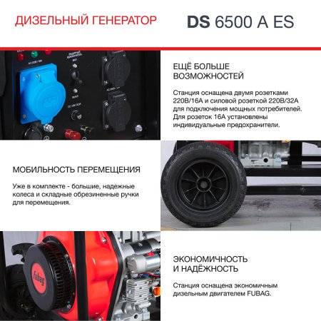FUBAG Дизельный генератор с электростартером и коннектором автоматики DS 6500 A ES в Челябинске фото