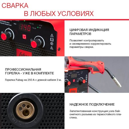 FUBAG Сварочный полуавтомат IRMIG 180 SYN с горелкой 250 А 3 м в комплекте в Челябинске фото
