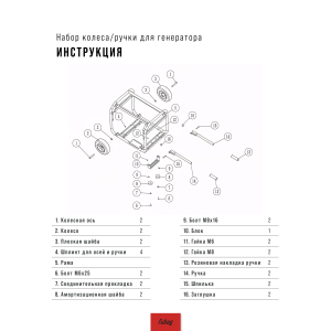 Комплект колес и ручек для генераторов FUBAG в Челябинске фото