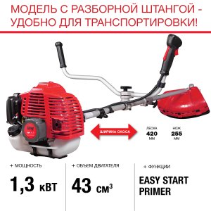 FUBAG Бензиновый триммер FPT 43R + Триммерная леска  сечение витой квадрат L 130 м * 2.4 мм в ПОДАРОК в Челябинске фото