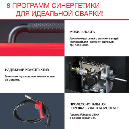 FUBAG Сварочный полуавтомат IRMIG 188 SYN PLUS c горелкой FB 250 3 м в Челябинске фото